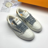 نایک ایر جردن 1 لو لویی ویتون سفید / خاکستری