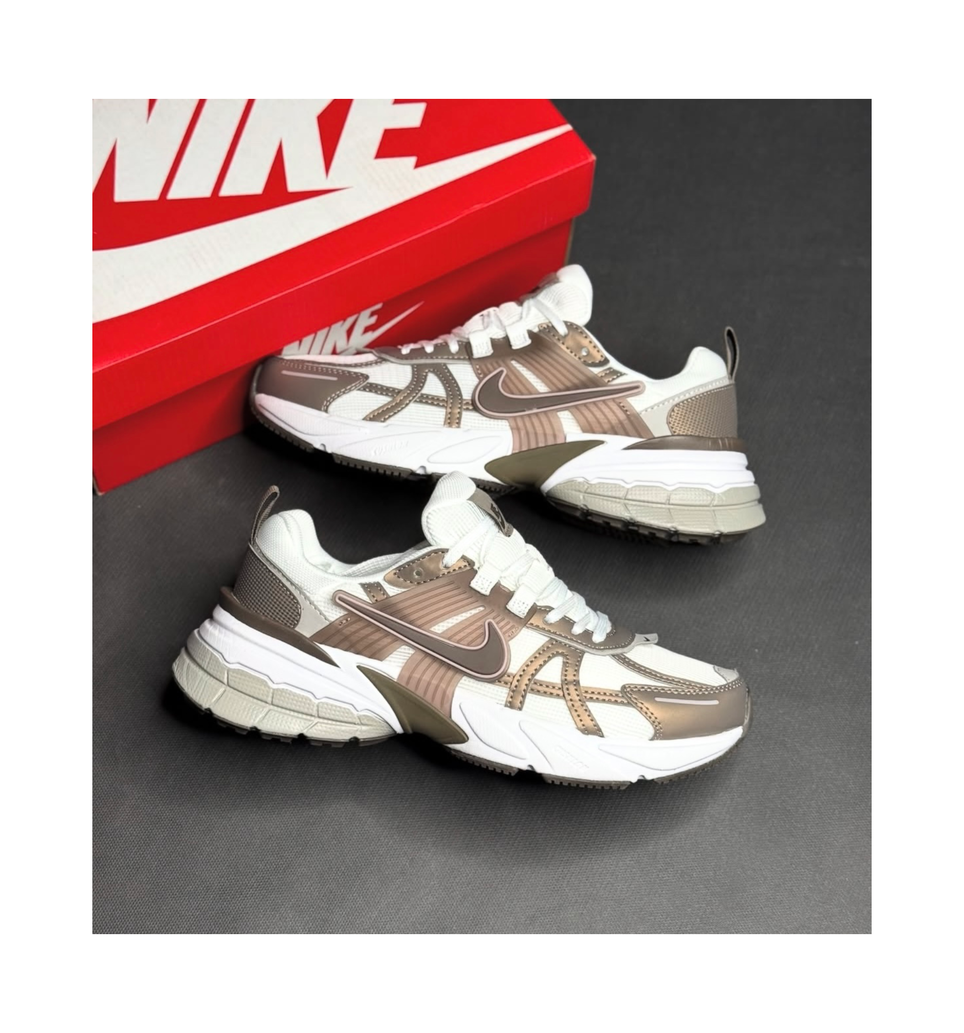 کتونی نایک وی تو کی ران  سفید / قهوه ای