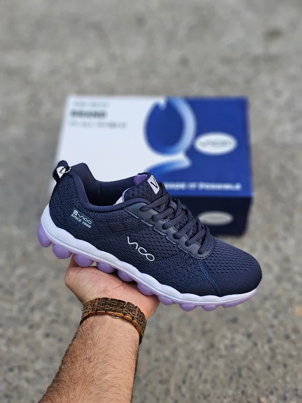 کفش پیاده روی ویکو زنانه سرمه ای زیره بنفش | Vico