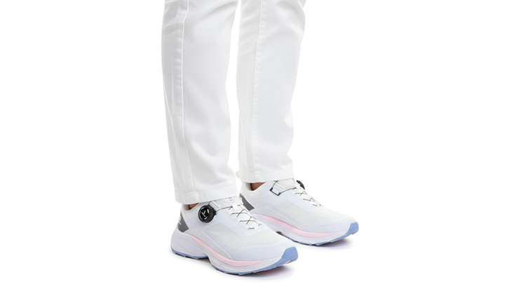 کتونی ضد آب آی رانر بند دیسکی زنانه سفید / طوسی روشن/ صورتی