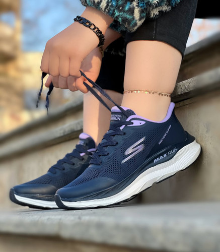 کتونی اسکچرز مدل مکس ران سورمه ای با قابلیت Slip-ins