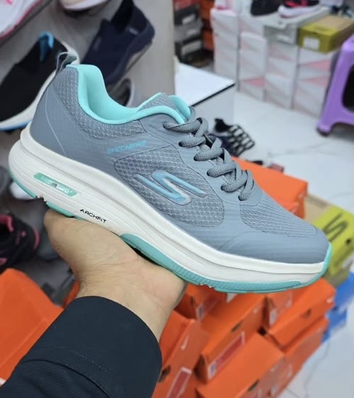 کتونی اسکچرز GO RUN  طوسی \ آبی
